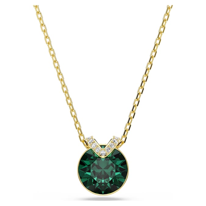 Green - gold-tone plated